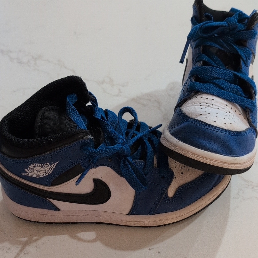 Kids Blue and Black Sneakers